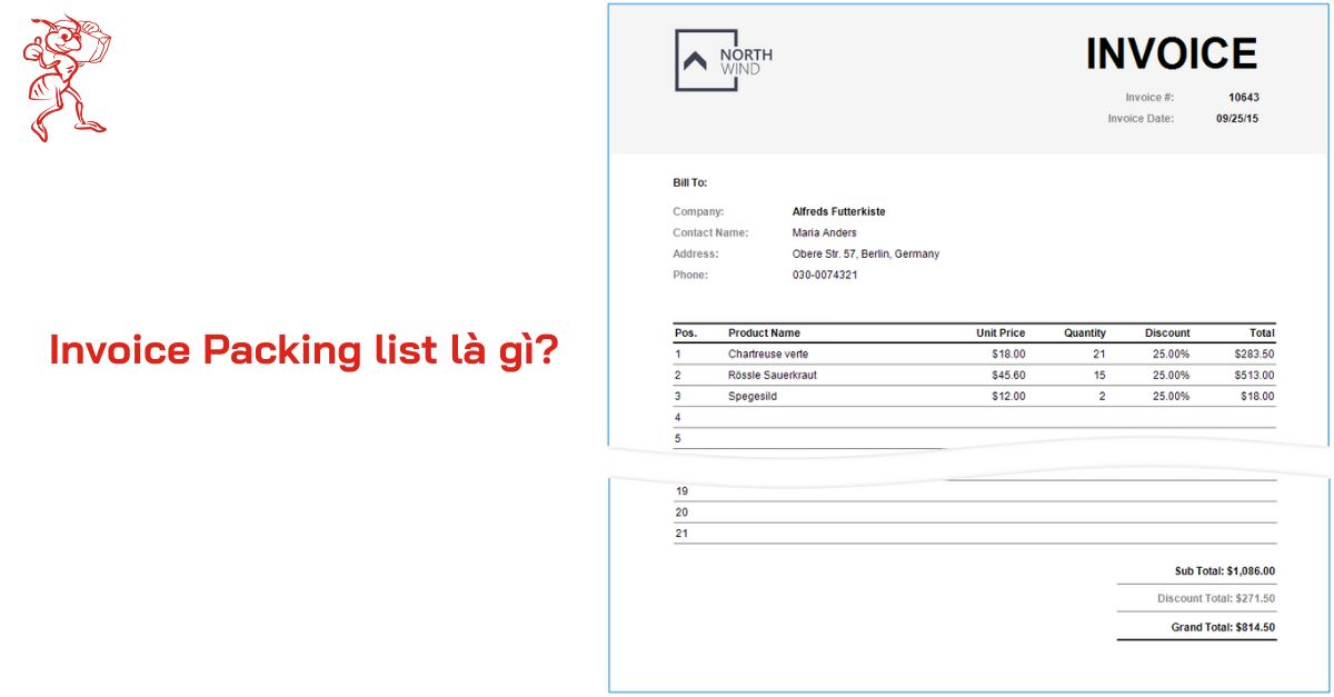 invoice packing list