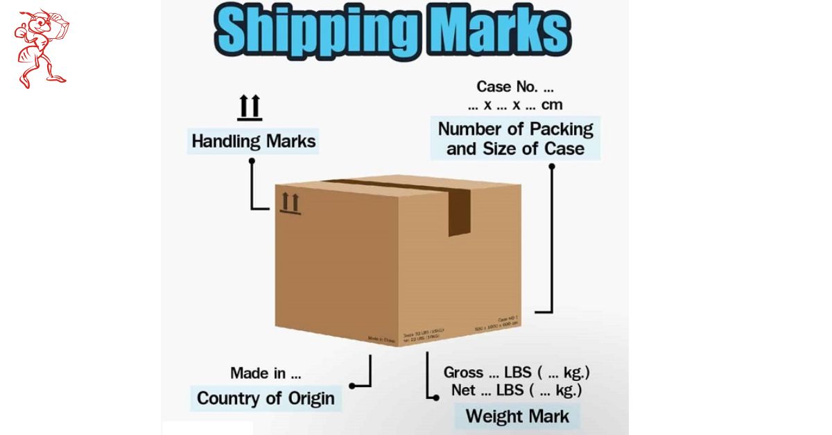 shipping mark được dán ở đâu